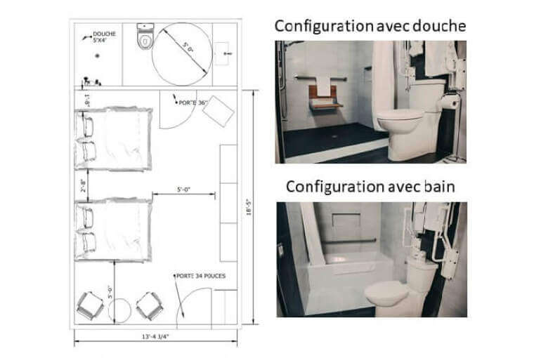 Pavillon de Gaspé - adapted room